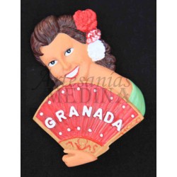 Imán flamenca Granada con abanico
