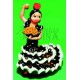 Flamenca negra con abanico